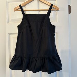 Trina Turk black peplum top, XS